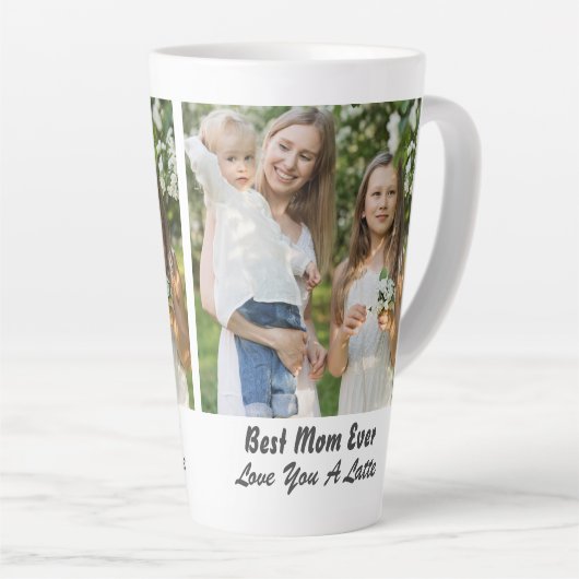 クール最高の母の日の写真 カフェラテマグ (右アングル)