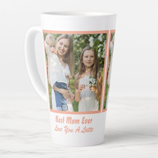 クール最高の母の日の写真 カフェラテマグ (左アングル)