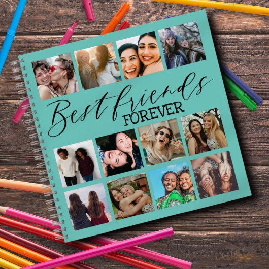 クール最高のFriends Foreverティール（緑がかった色）9 Photo ノートブック