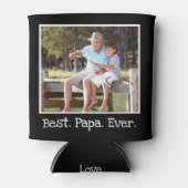 クール最高のPapa Ever Photo パーソナライズされた Black Ca 缶クーラー (正面)