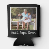クール最高のPapa Ever Photo パーソナライズされた Black Ca 缶クーラー (裏面)