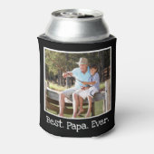 クール最高のPapa Ever Photo パーソナライズされた Black Ca 缶クーラー (缶裏面)