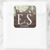 クール木素朴フローラモノグ結婚ラム日付 スクエアシール (バッグ)