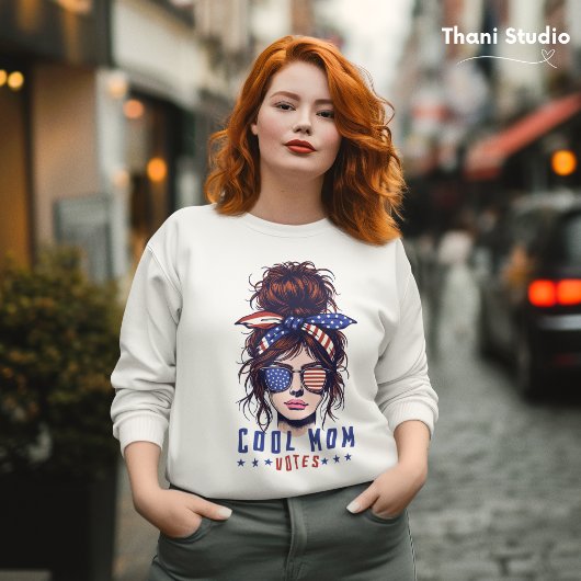 クール母の投票ヴィンテージめちゃくちゃなヘアレディ選挙 スウェットシャツ