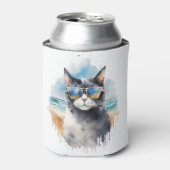 クール水彩夏のタキシード猫 缶クーラー (缶正面)
