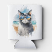 クール水彩夏のタキシード猫 缶クーラー (裏面)