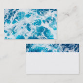 クール海名刺テンプレートティール（緑がかった色）青 名刺 (正面/裏面)