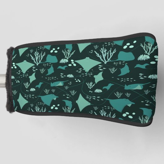 クール海模様の下のアカエイ ゴルフヘッドカバー (正面)