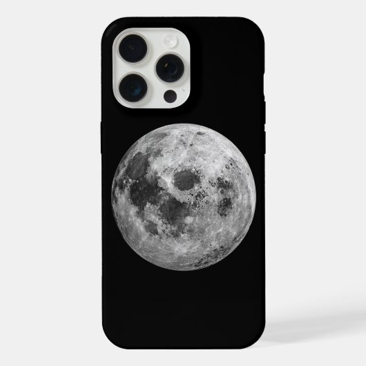 クール満月 グラフィック スペース 天文学 科学 iPhoneケース (裏面)