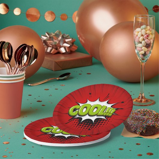 クール漫画ブック文字紙プレート ペーパープレート