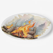 クール焚き火愛好家パーティー ペーパープレート (アングル)