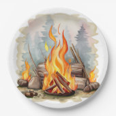 クール焚き火愛好家パーティー ペーパープレート (正面)