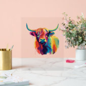 クール牛が草地のクラシックTシャツ アクリルサイン (ウェディング)