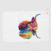 クール牛が草地のクラシックTシャツ ゴルフタオル (横)