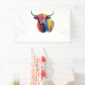 クール牛が草地のクラシックTシャツ 横断幕 (インサイチュ)