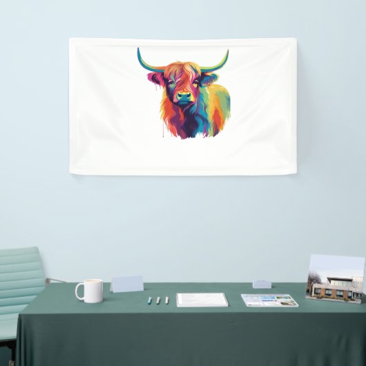 クール牛が草地のクラシックTシャツ 横断幕 (トレードショー)