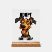 クール犬の養子縁組ワードアート アクリルサイン (正面)