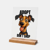 クール犬の養子縁組ワードアート アクリルサイン (傾斜)