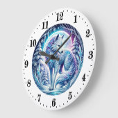 クール狼動物愛好家 ラージ壁時計 (傾斜)