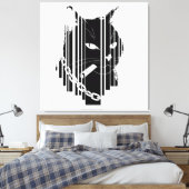 クール猫グラフィックデザインアートワーク キャンバスプリント (インサイチュ (寝室))