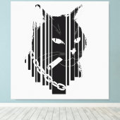 クール猫グラフィックデザインアートワーク キャンバスプリント (インサイチュ (ウッドフロア))