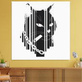 クール猫グラフィックデザインアートワーク キャンバスプリント (インサイチュ (リビング))