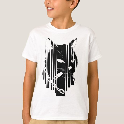 クール猫グラフィックデザインアートワーク Tシャツ (正面)