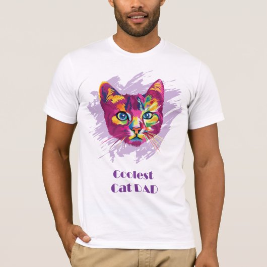「クール猫パパ」ティー Tシャツ (正面)