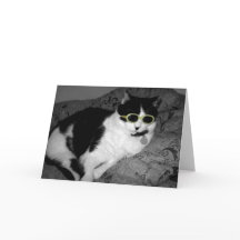 クール猫wサングラス誕生日カード