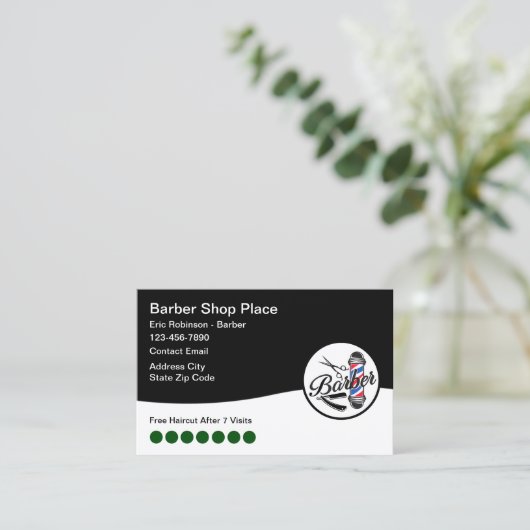 クール理容師ショップロイヤリティリワード名刺 名刺 (スタンド正面)