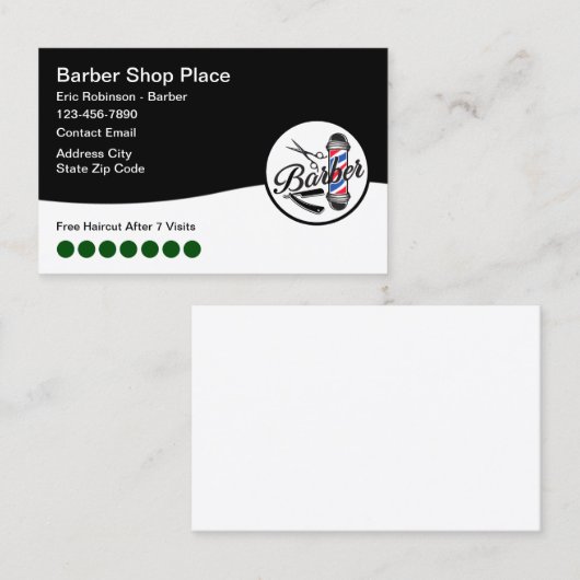 クール理容師ショップロイヤリティリワード名刺 名刺 (正面/裏面)