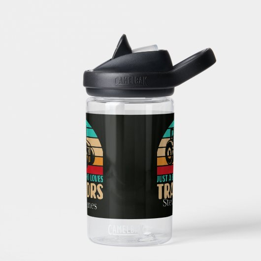 クール男の子だけトラクターの名前を追加 ウォーターボトル (左面)