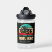 クール男の子だけトラクターの名前を追加 ウォーターボトル (正面)