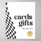 クール男の子の市松模様にレトロ ポスター (正面)