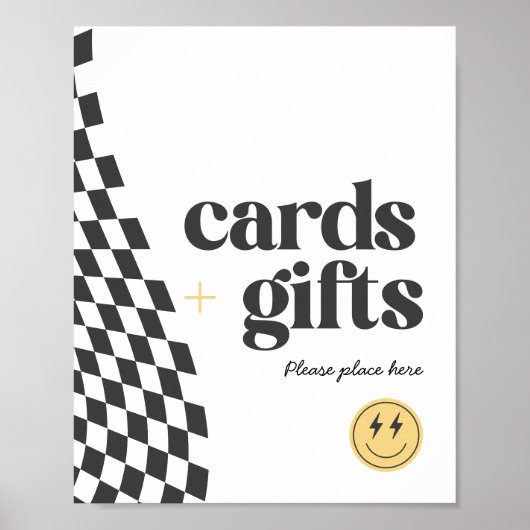 クール男の子の市松模様にレトロ ポスター (正面)