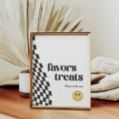 クール男の子の市松模様にレトロ ポスター