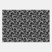 クール白黒サッカースポーツのタイルパーティー ラッピングペーパーシート (正面)