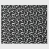 クール白黒サッカースポーツのタイルパーティー ラッピングペーパー (フラット)