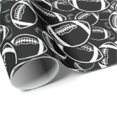 クール白黒サッカースポーツのタイルパーティー ラッピングペーパー (ロールコーナー)