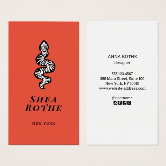 クール白黒スネーク自然ロゴ (正面&裏面)