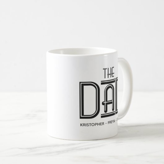 クール白黒型パーソナライズされたパパマグカップ コーヒーマグカップ (正面右)