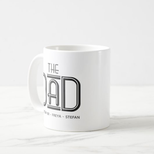 クール白黒型パーソナライズされたパパマグカップ コーヒーマグカップ (正面左)