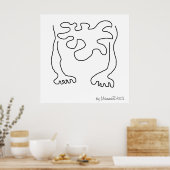 クール白黒抽象芸術ポスター! ポスター (キッチン)