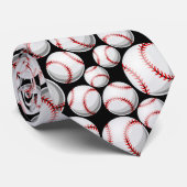 クール白黒野球スポーツの模様 ネクタイ (ロール)
