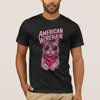 クール硬い毛猫 Tシャツ