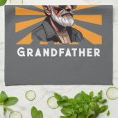 クール祖父レトロおもしろいサンクールグラス キッチンタオル (折り畳み)