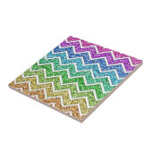 クール素晴らしトレンディーのジグザグ模様の虹 タイル (側面)