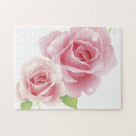 クール素晴らし花かわいいガーリーレトロフローラ ジグソーパズル (横)