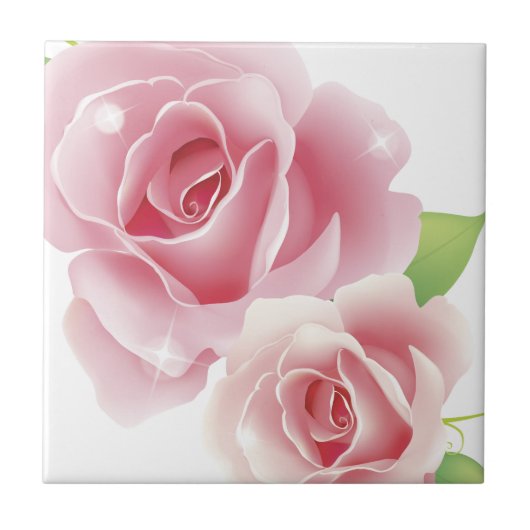 クール素晴らし花かわいいガーリーレトロフローラ タイル (正面)