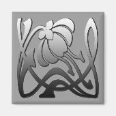 クール素晴らし花かわいいガーリーレトロフローラ マグネット (正面)